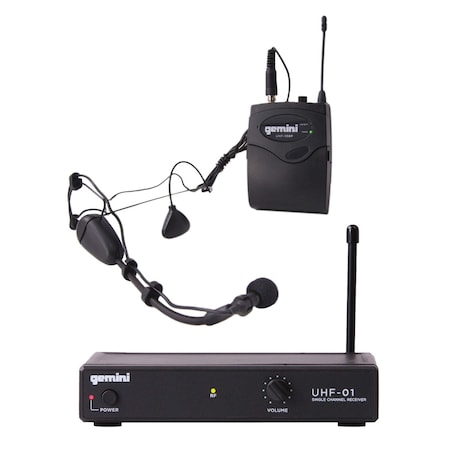 Gemini Single-Channel UHF Wireless Microphone System with Headset and Lavalier Microphones UHF-01HL-F2